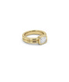 Solitaire Bezel Double Band Ring