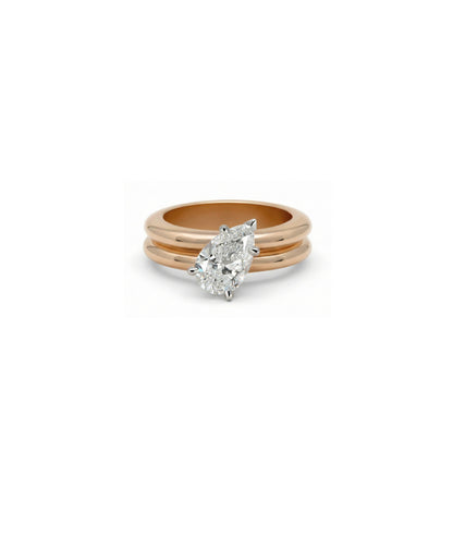 Solitaire Double Band Ring