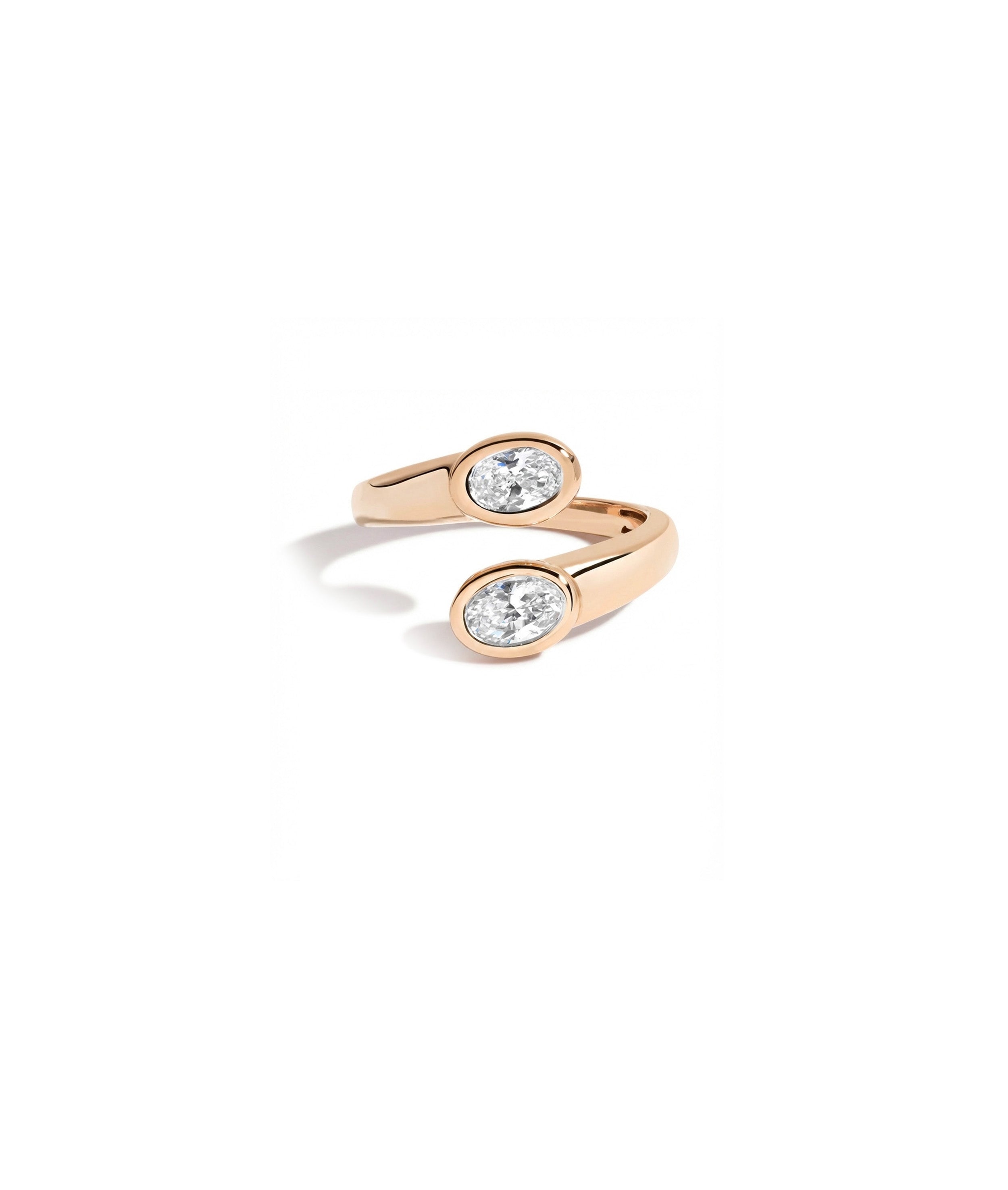 Bypass Oval Solitaire Ring