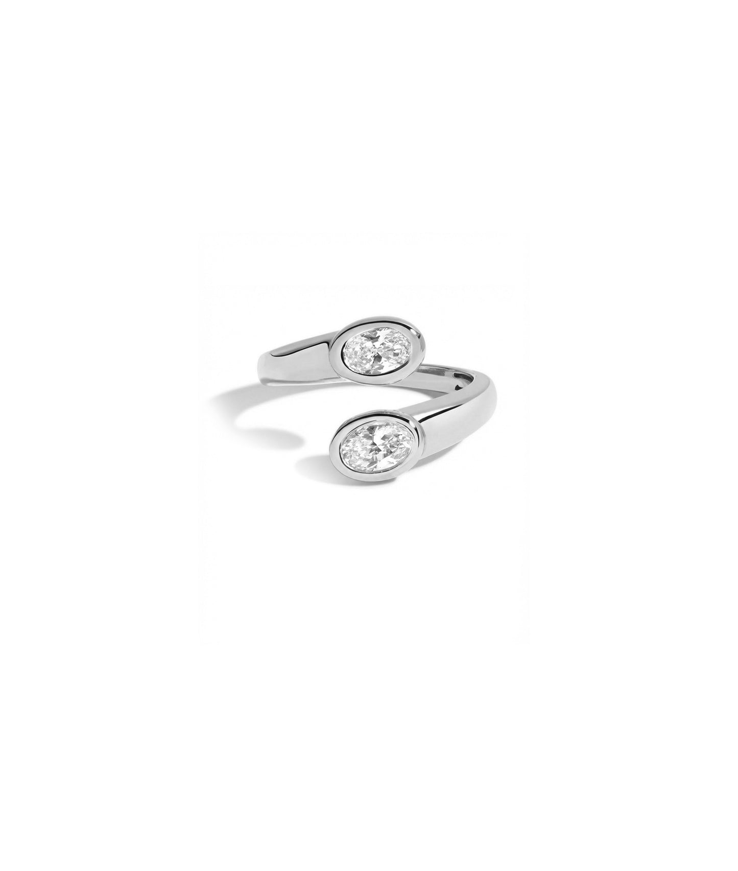 Bypass Oval Solitaire Ring