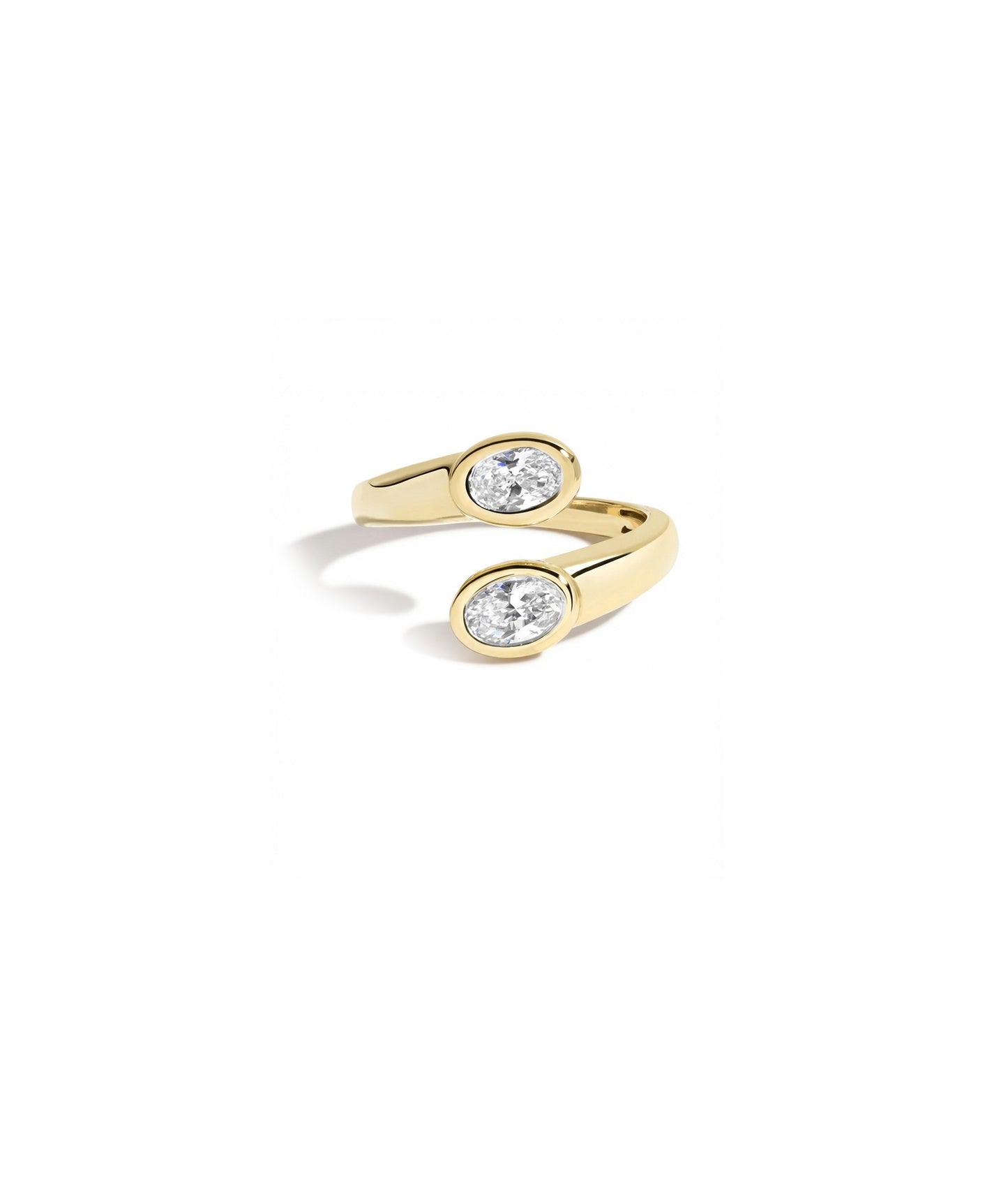 Bypass Oval Solitaire Ring