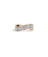 Emerald Cut Wave Band Ring