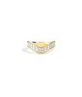Emerald Cut Wave Band Ring