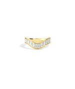 Emerald Cut Wave Band Ring