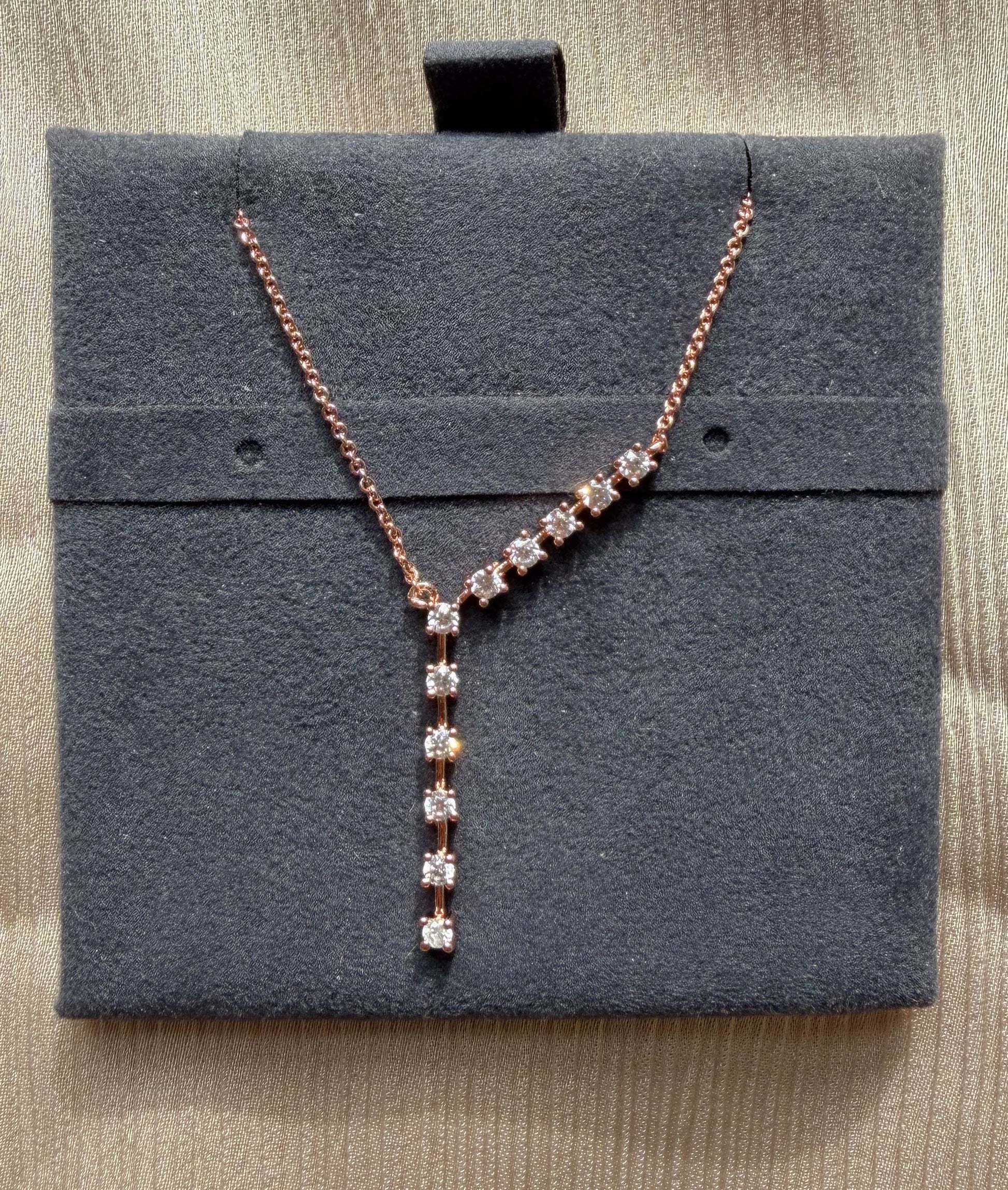 Y shape studded diamonds 0.50 ctw half-carat close-up