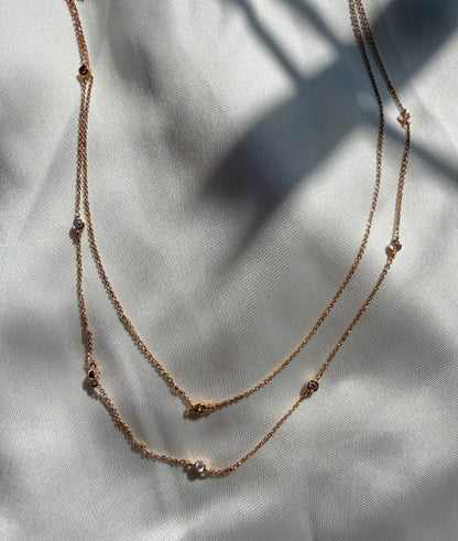 Layered bezel station diamonds 0.40 ctw two-fifths carat close-up