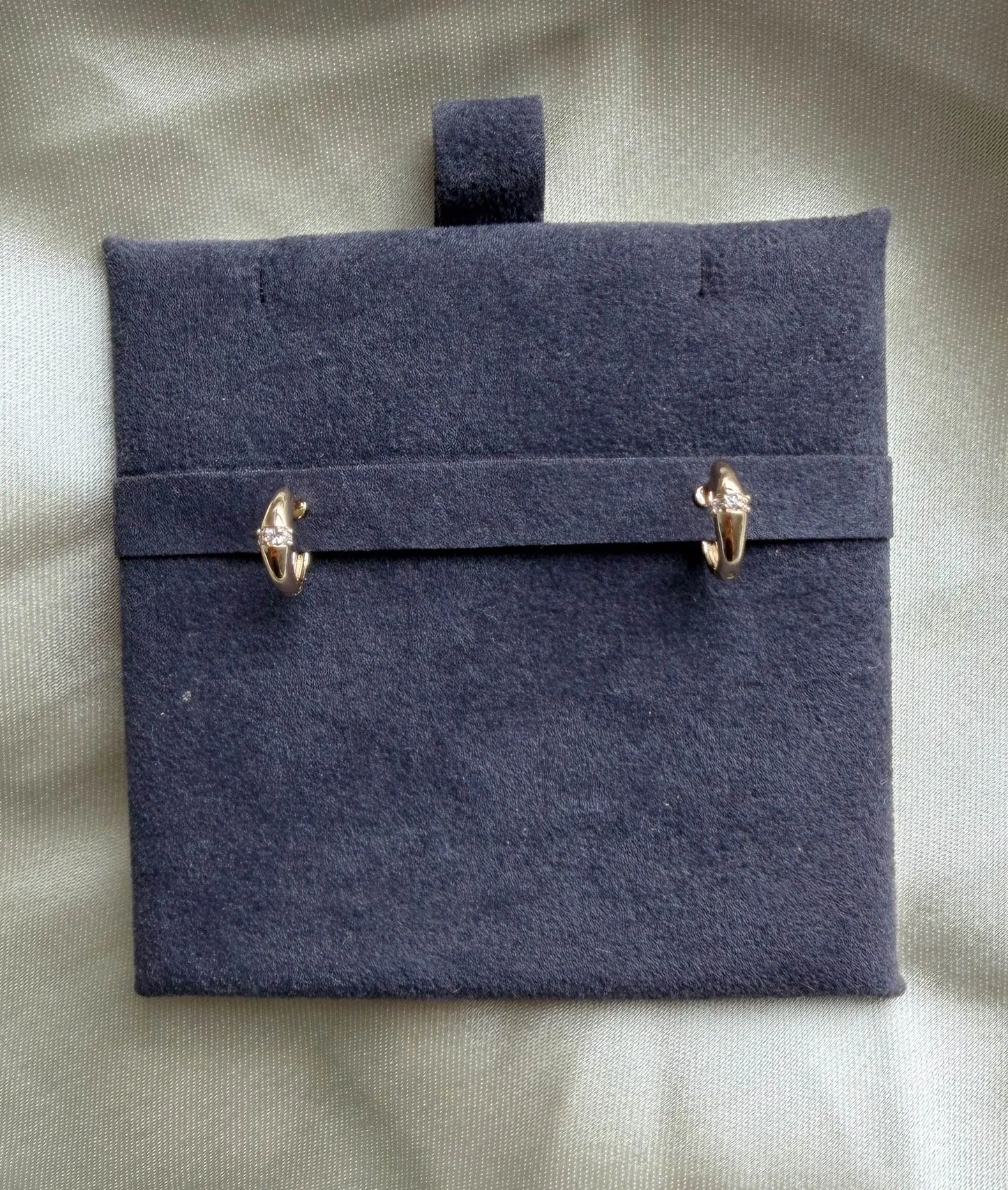 Diamond Dome Hoop Earring