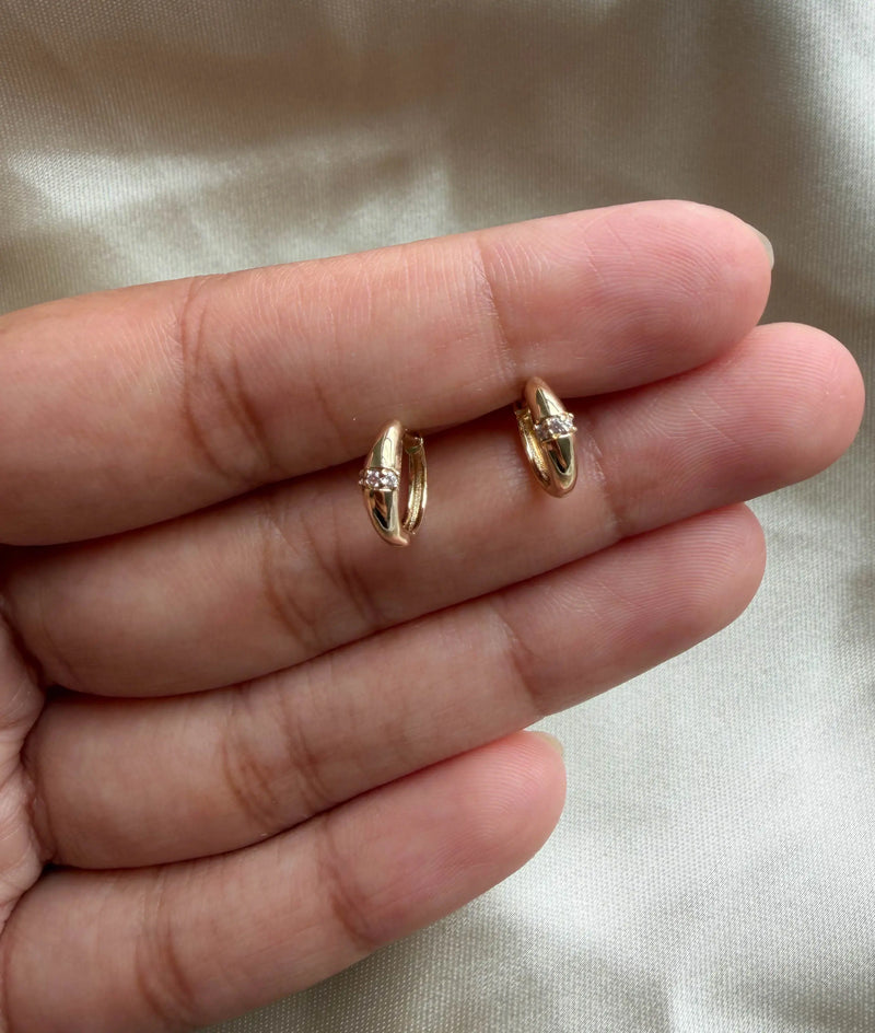 Diamond Dome Hoop Earring