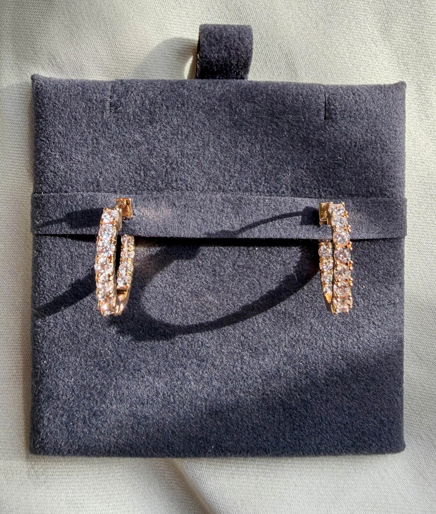 Single Line Diamond Hoop Earring