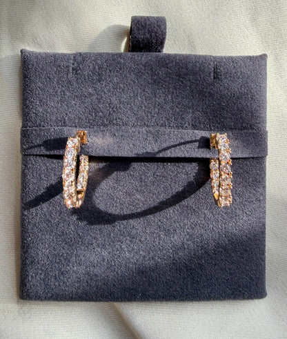 Single Line Diamond Hoop Earring