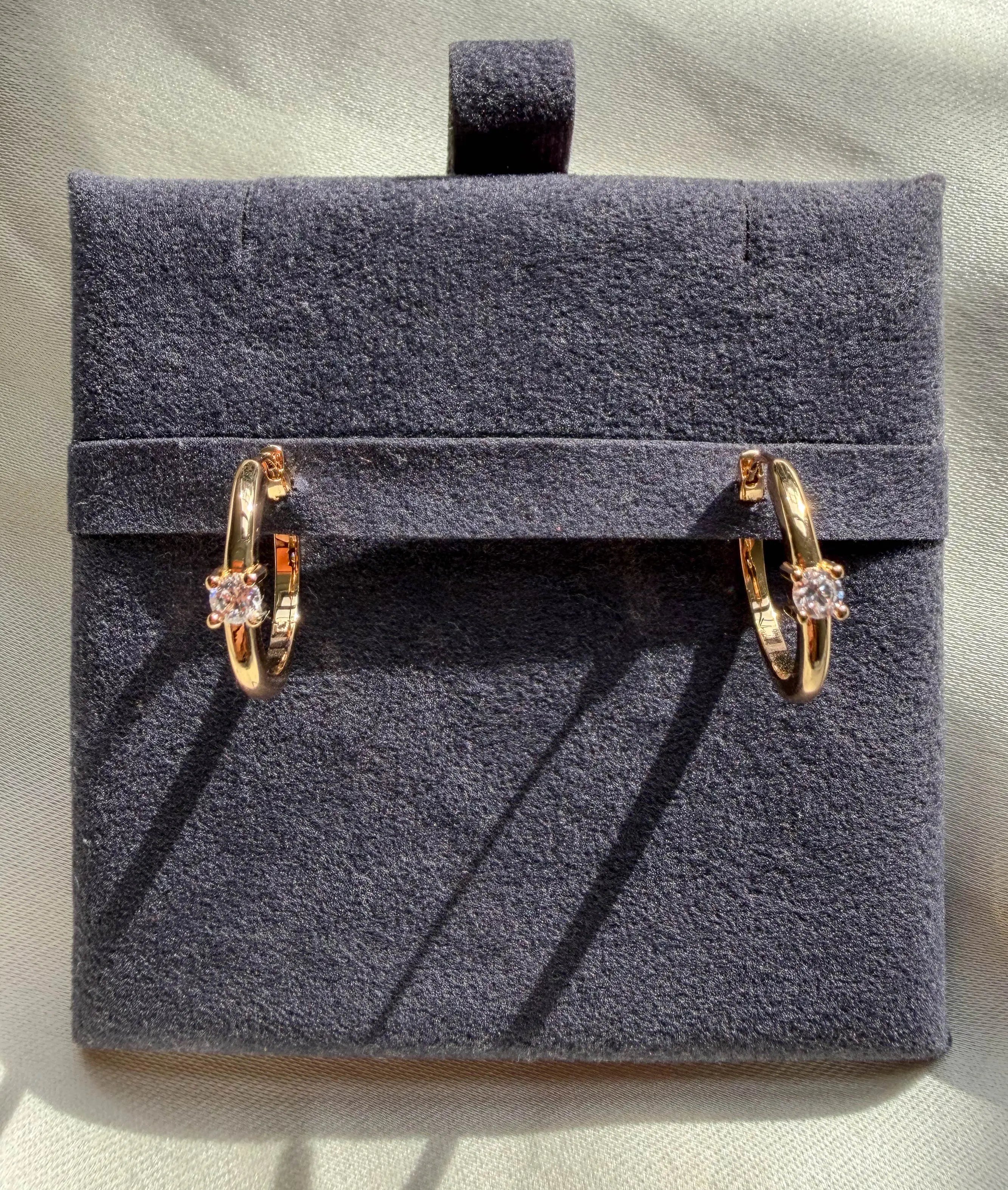 Diamond Solitaire Hoop Earring