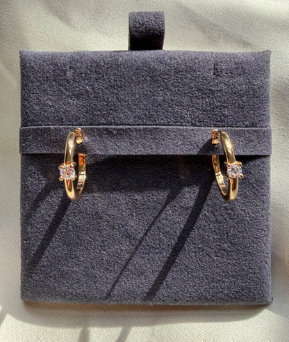 Diamond Solitaire Hoop Earring