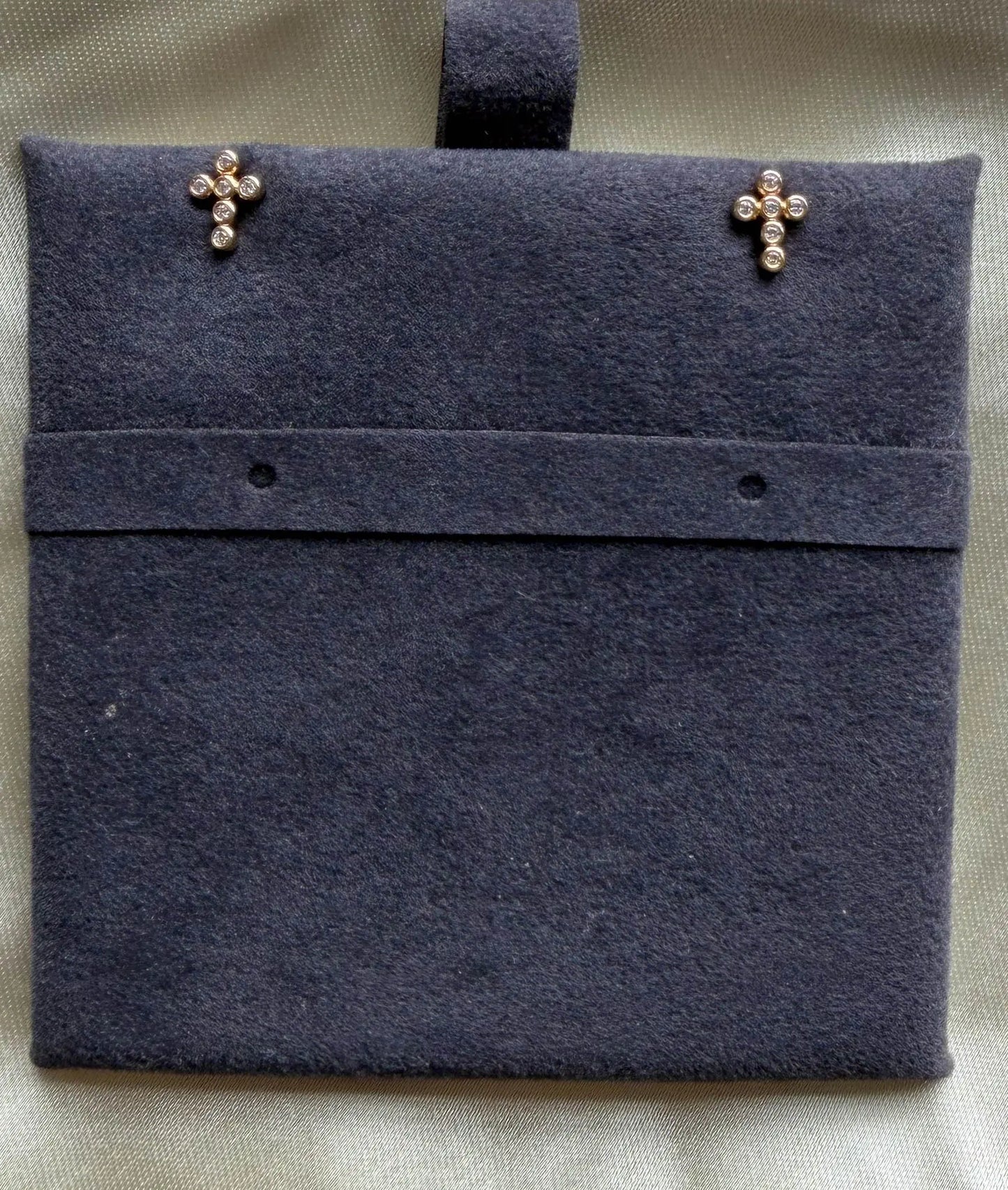 Diamond Cross Stud Earring