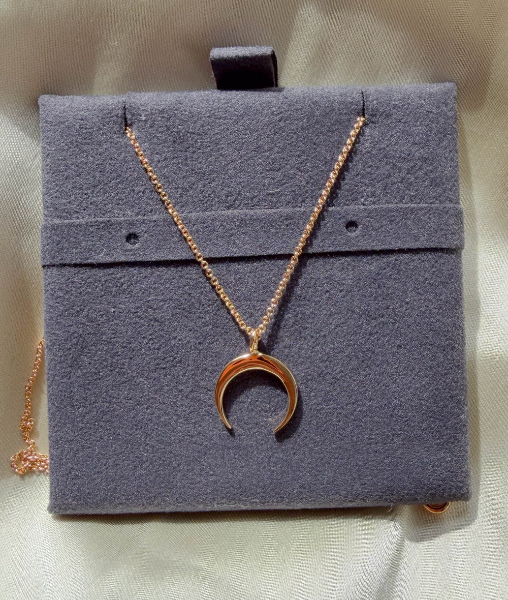 Close-up showing 15mm elegant crescent moon curved form