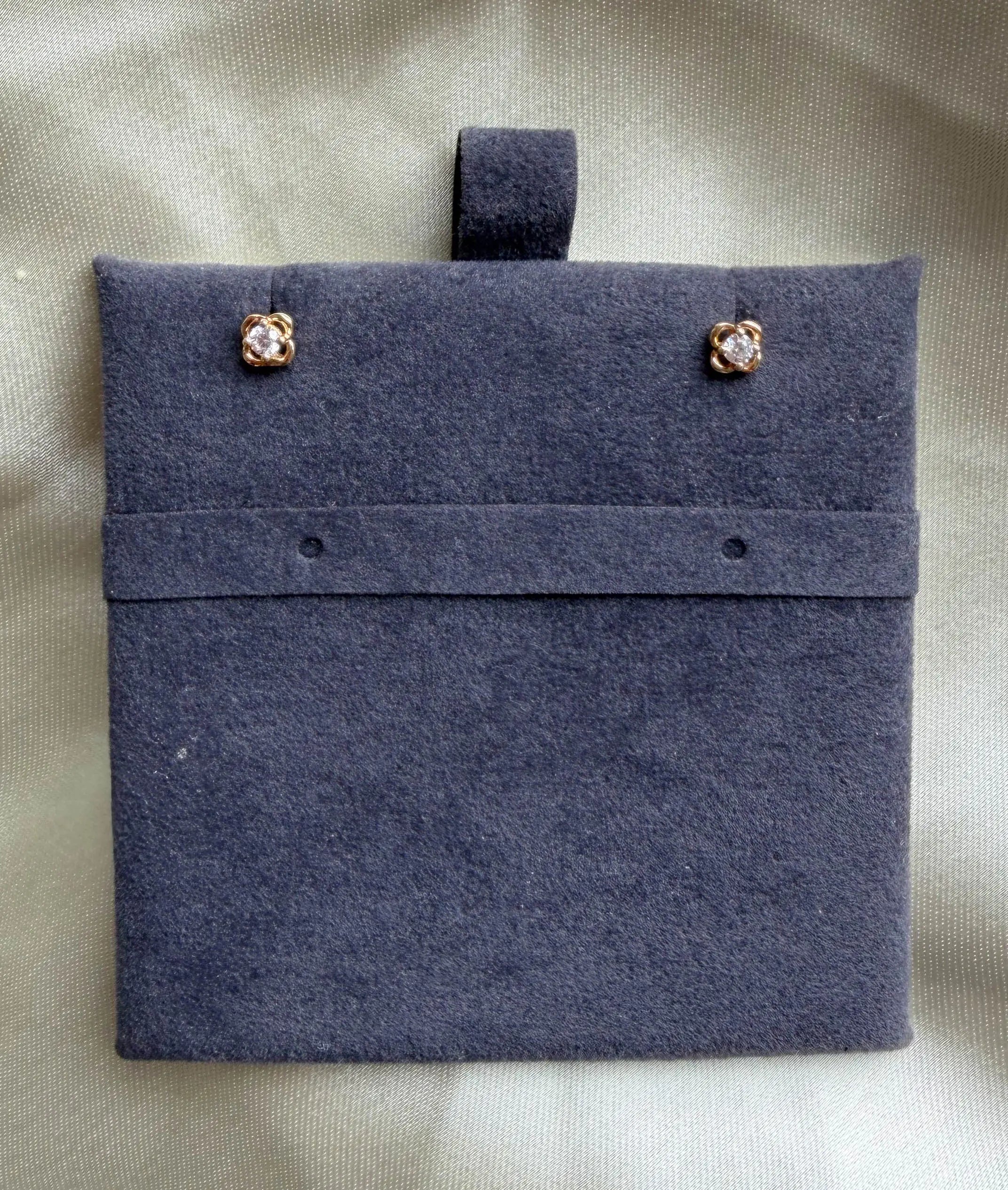 Diamond Stud Clover Earrings