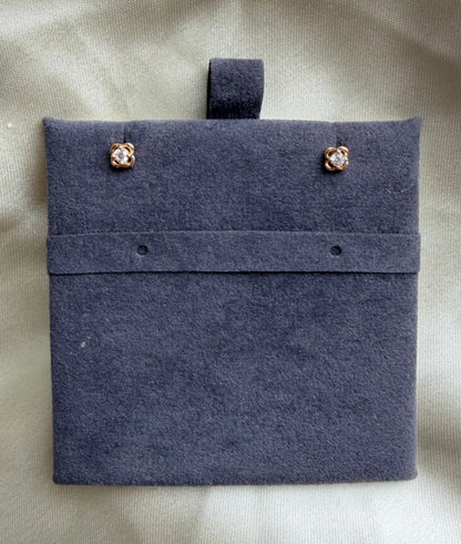 Diamond Stud Clover Earrings