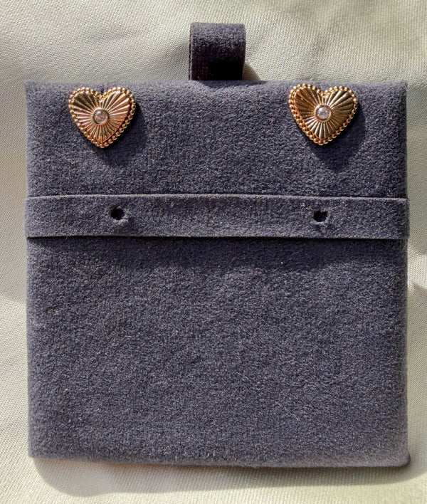 Fluted Heart Stud Earrings alternate view