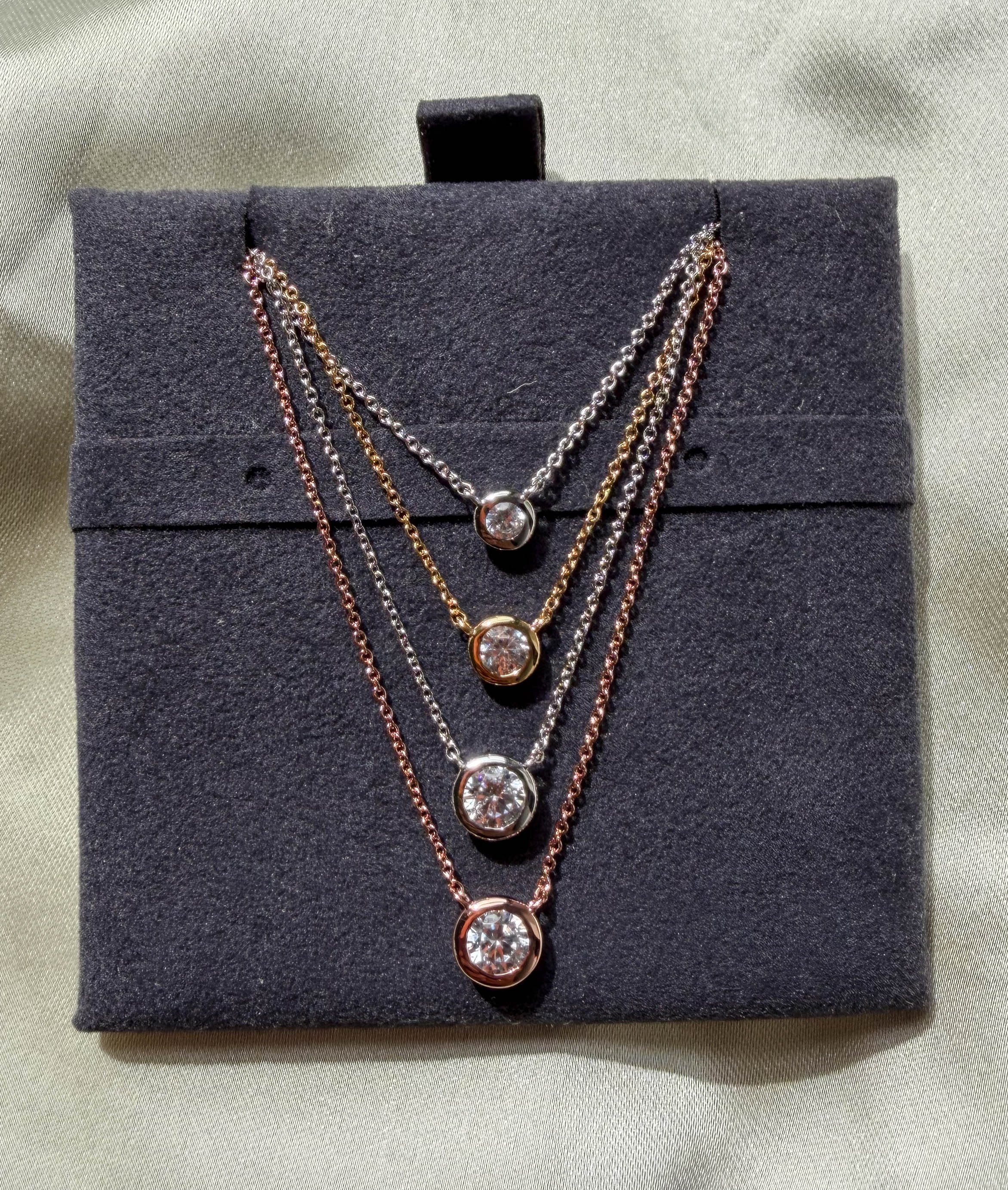 Bezel Solitaire Diamond Necklace