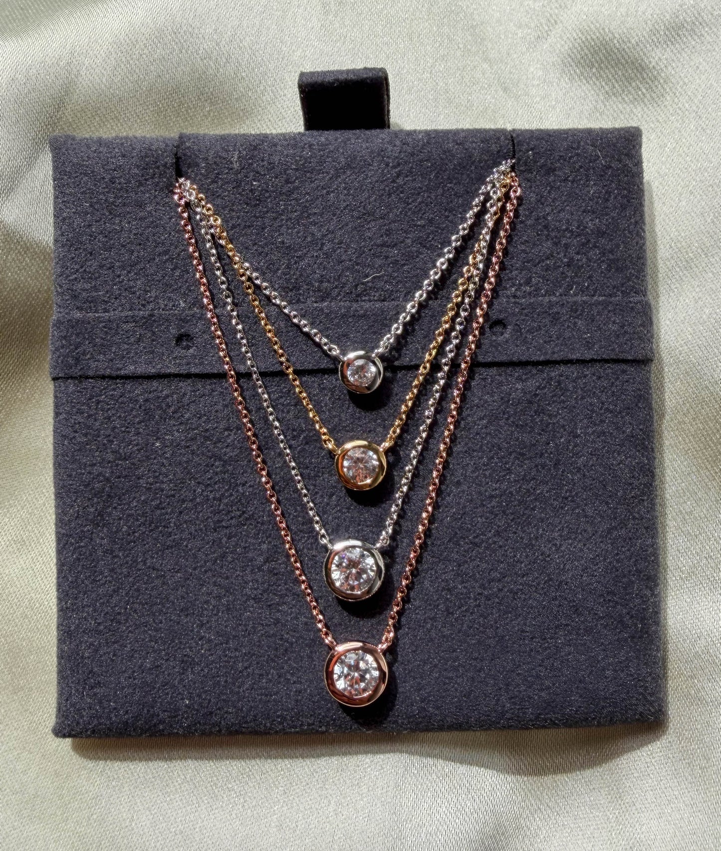 Bezel Solitaire Diamond Necklace