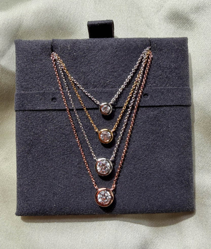 Bezel Solitaire Diamond Necklace