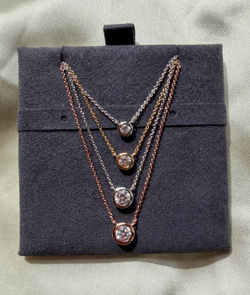 Bezel Solitaire Diamond Necklace