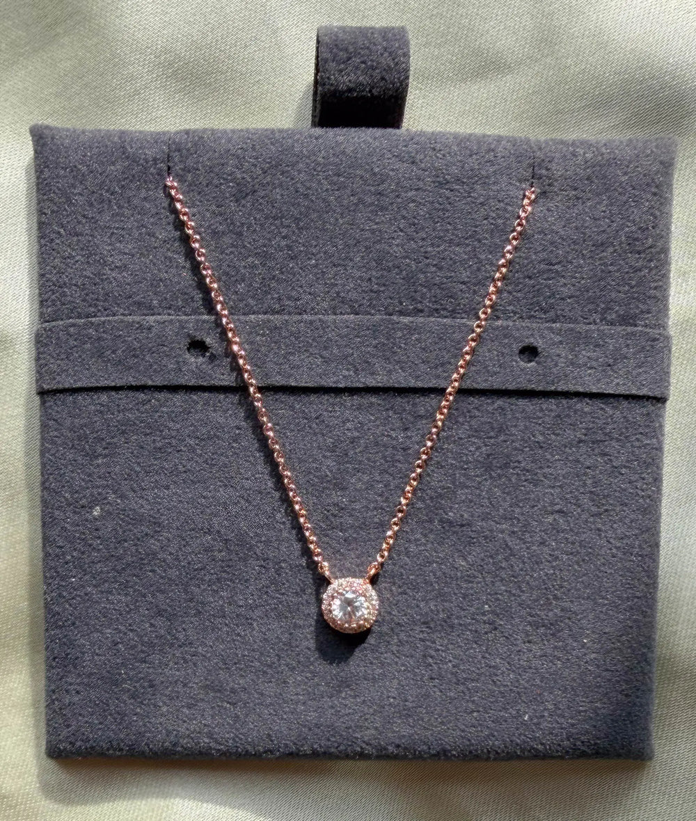 Solitaire Halo Necklace