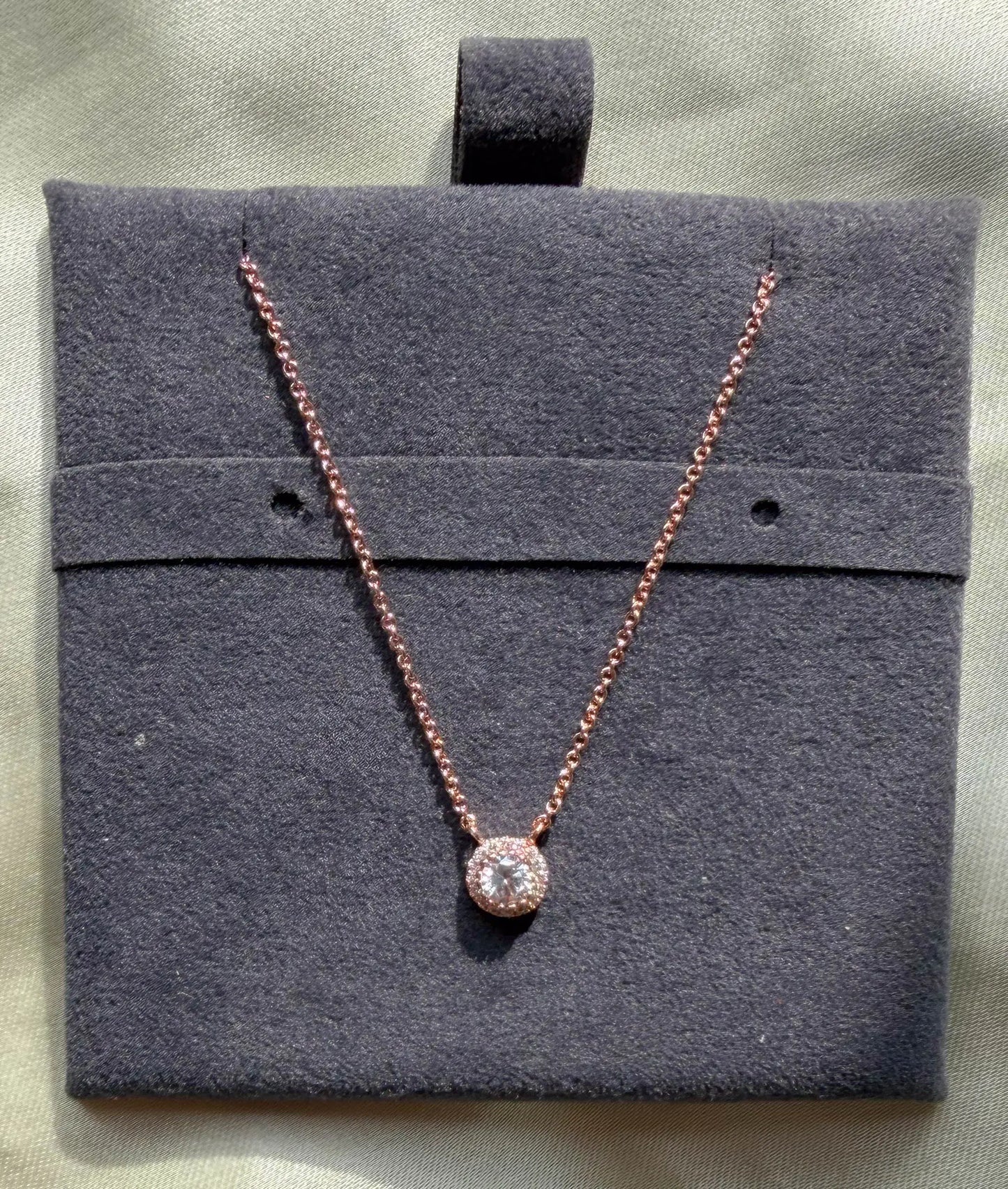 Solitaire Halo Necklace