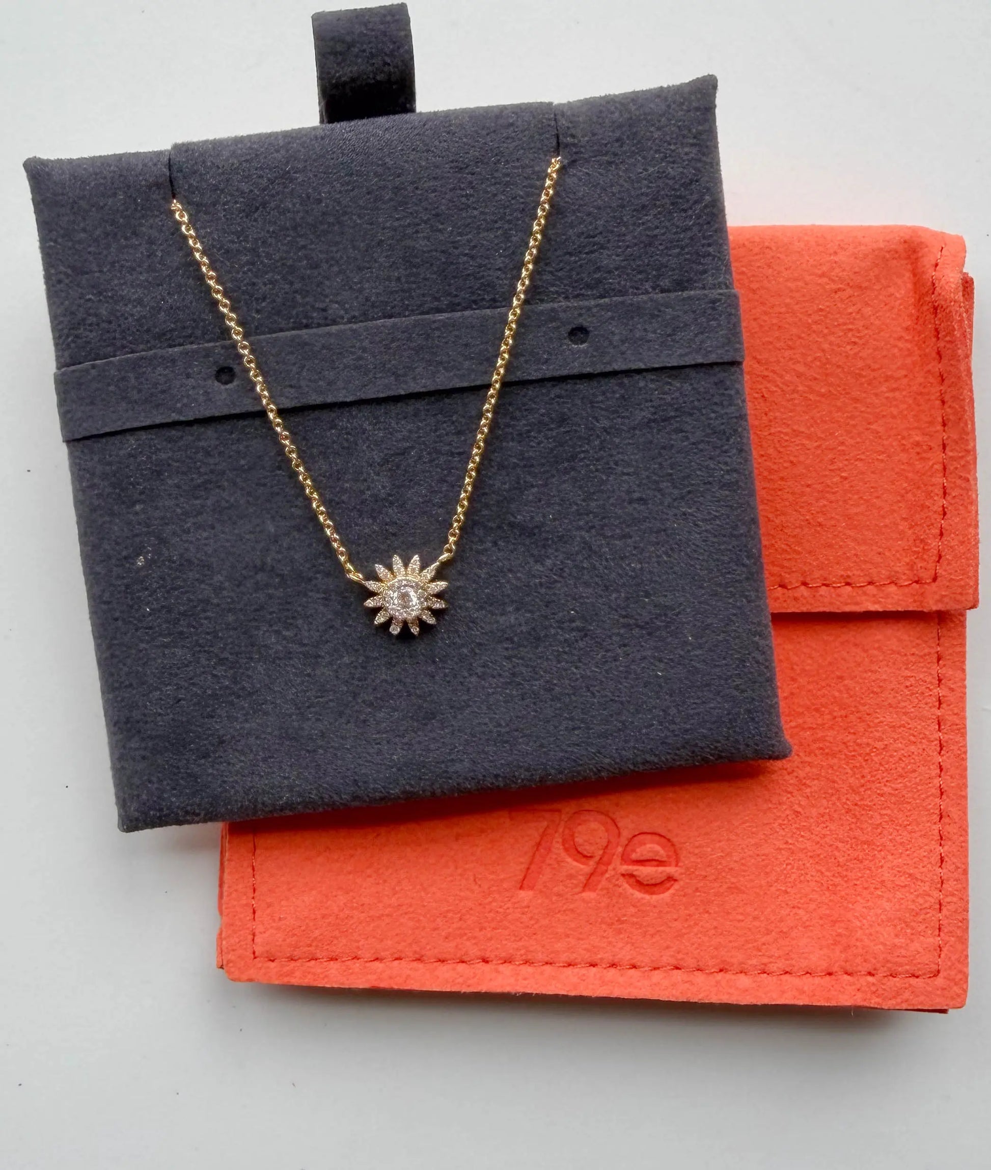 Diamond Flower worn necklace display