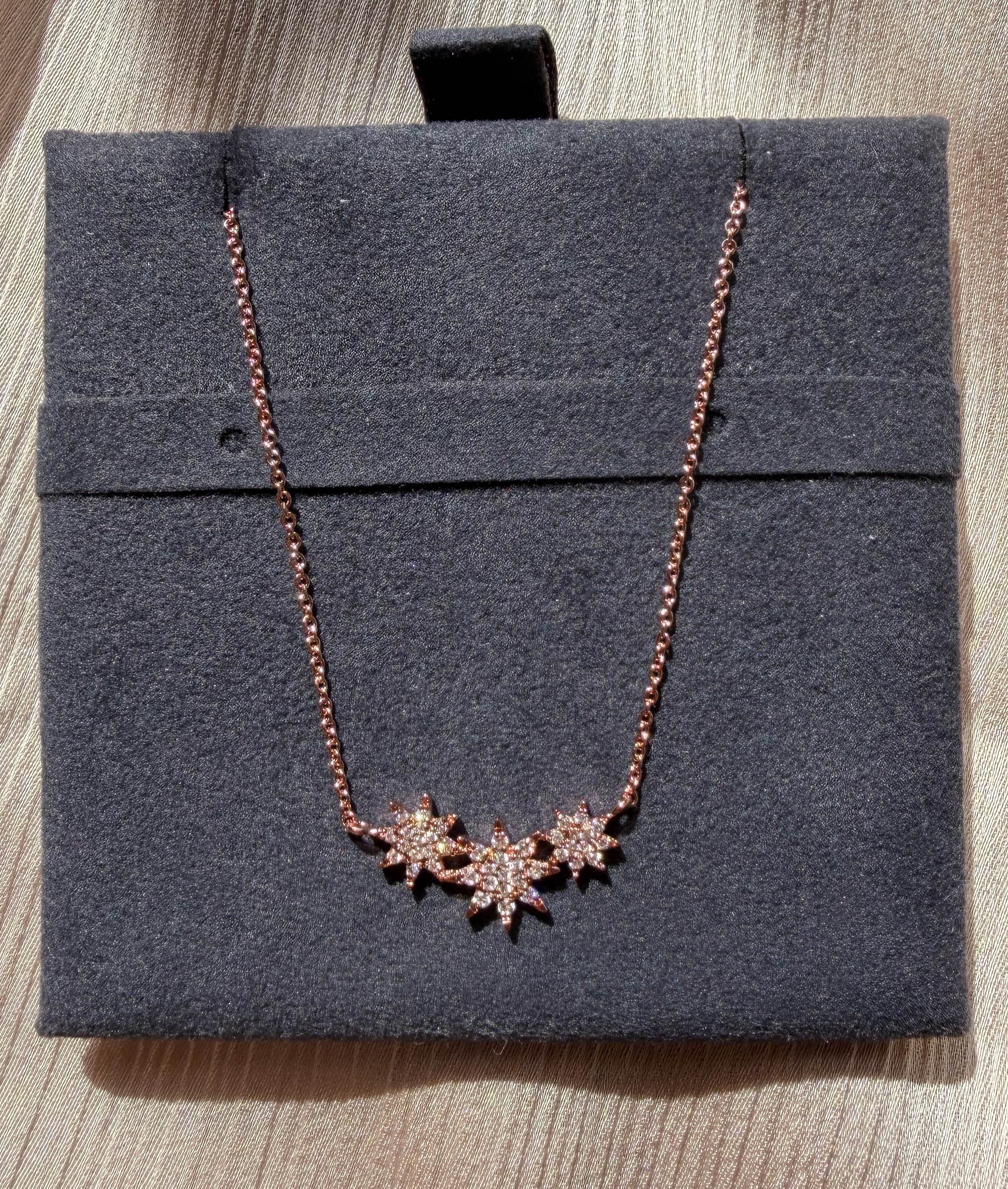 Triple star pave diamonds 8.50mm 7mm 6mm 0.20 ctw close-up