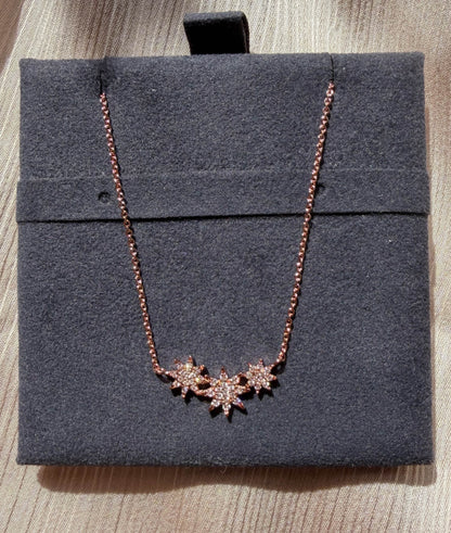 Triple star pave diamonds 8.50mm 7mm 6mm 0.20 ctw close-up