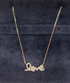 Diamond Pave Love worn necklace display