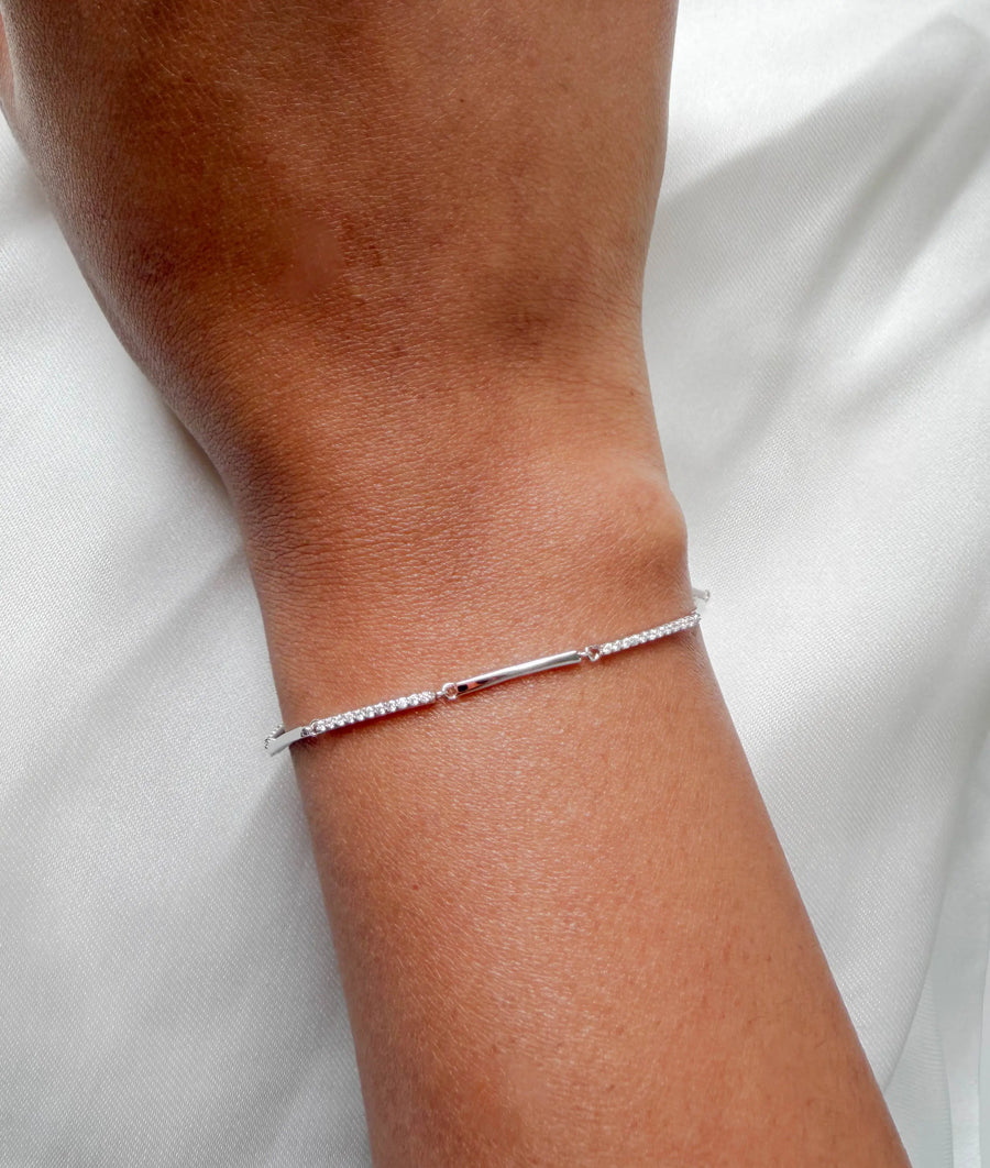 Pave Diamond Alternating Link Bracelet