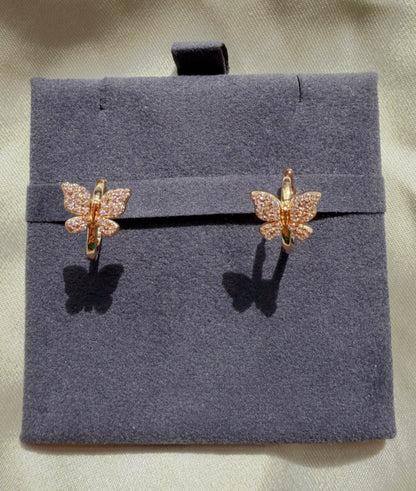 Diamond Butterfly Hoop Earring
