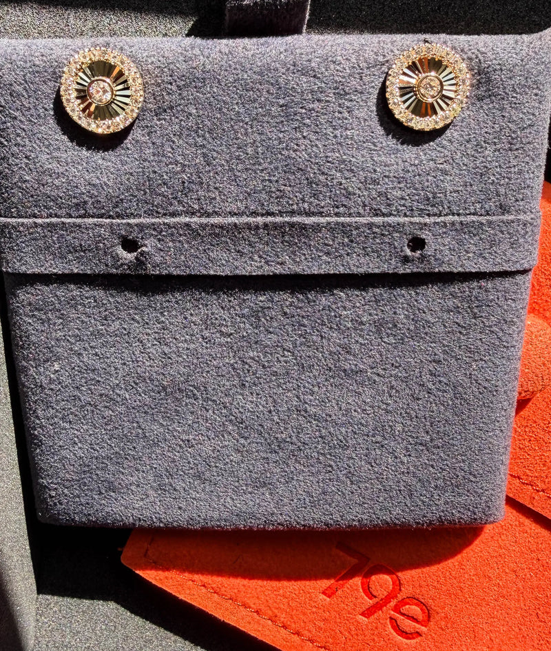 Fluted Halo Stud Earrings