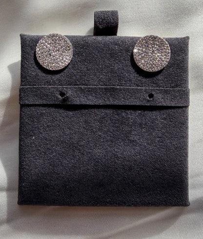 Diamond Pave Disc Stud Earring