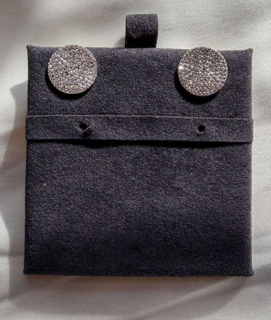 Pave Diamond Disc Stud Earring