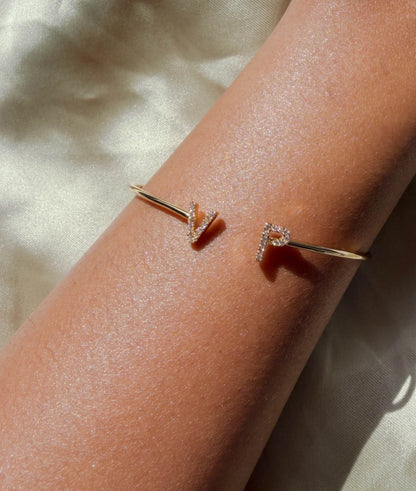 Diamond Initials Open Bangle