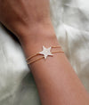 Diamond Pave Star 2 Row Cable Chain Bracelet