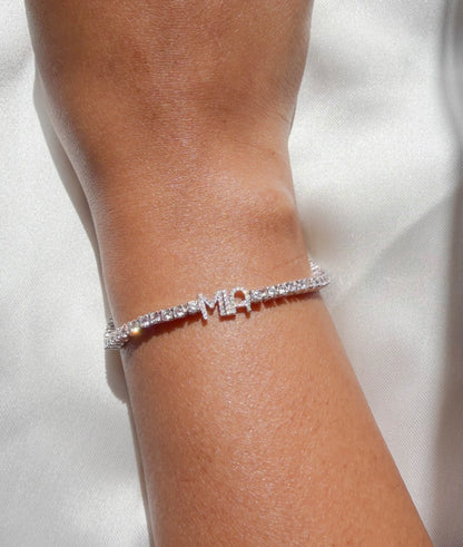 Custom Diamond Pave Name Tennis Bracelet