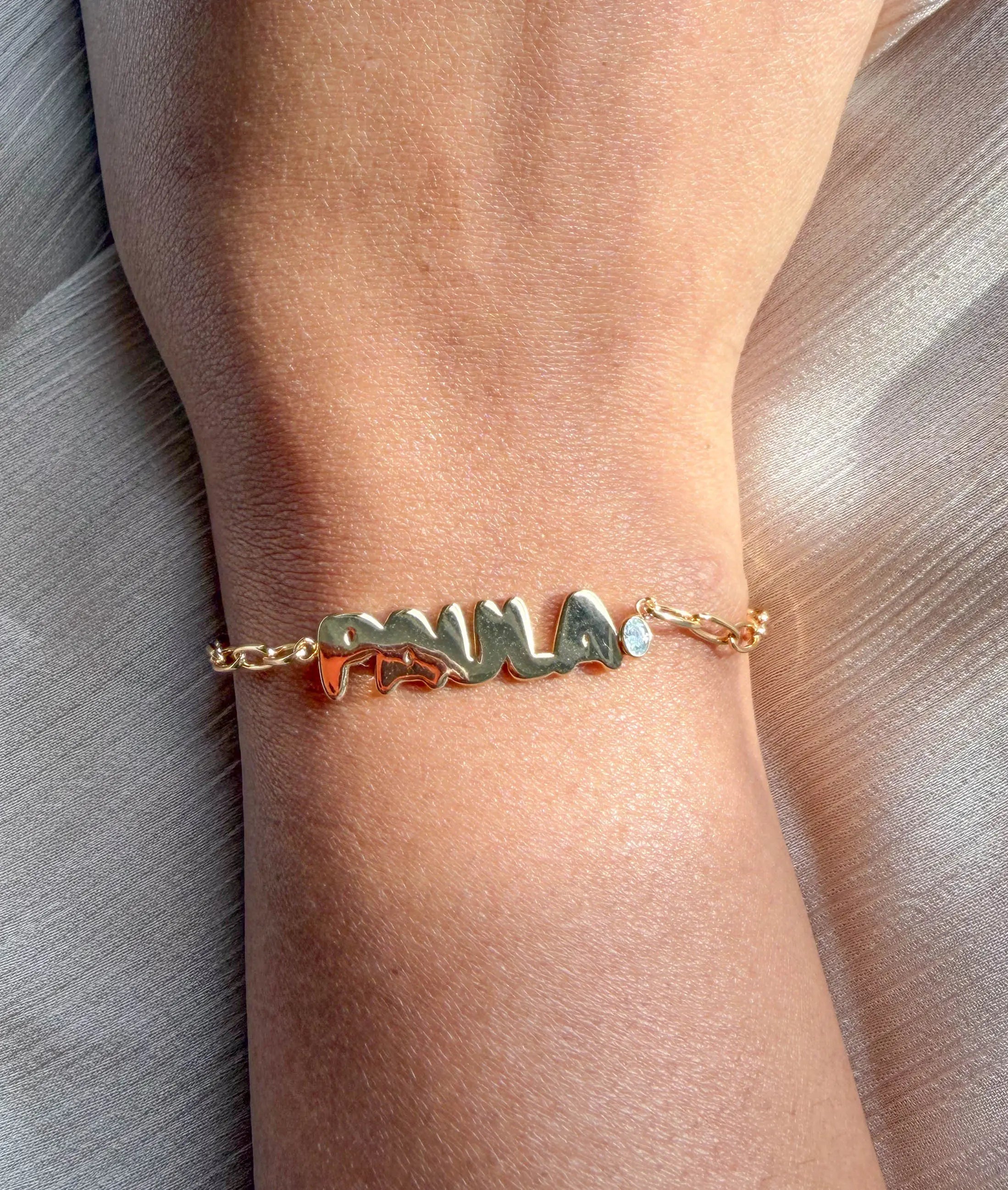 Custom Initial Paper Clip Bracelet