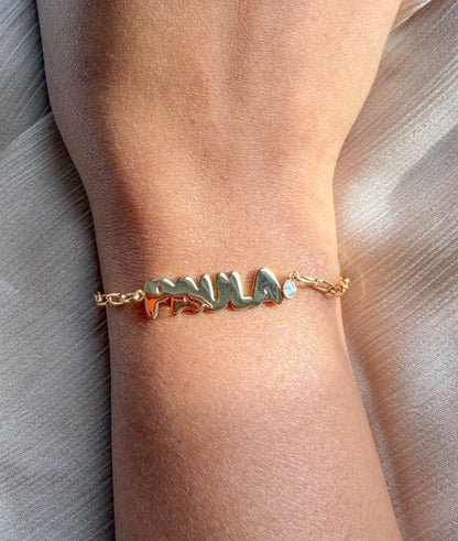 Custom Initial Paper Clip Bracelet