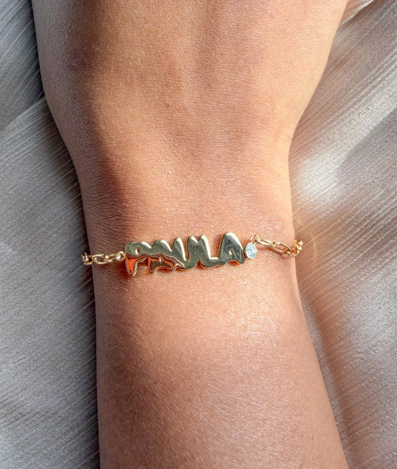 Custom Initial Paper Clip Bracelet