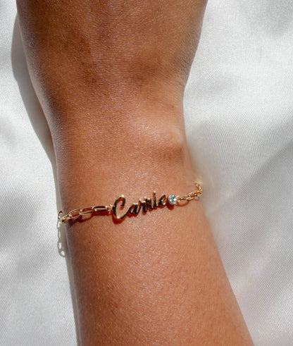 Custom Initial Paper Clip Bracelet
