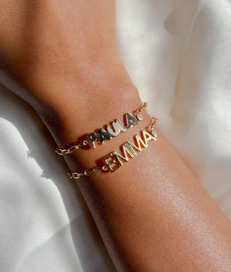 Custom Initial Paper Clip Bracelet