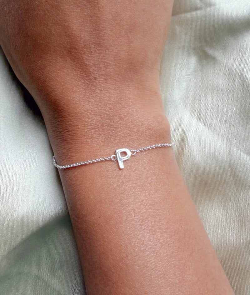 STERLING SILVER Custom Initial Bracelet