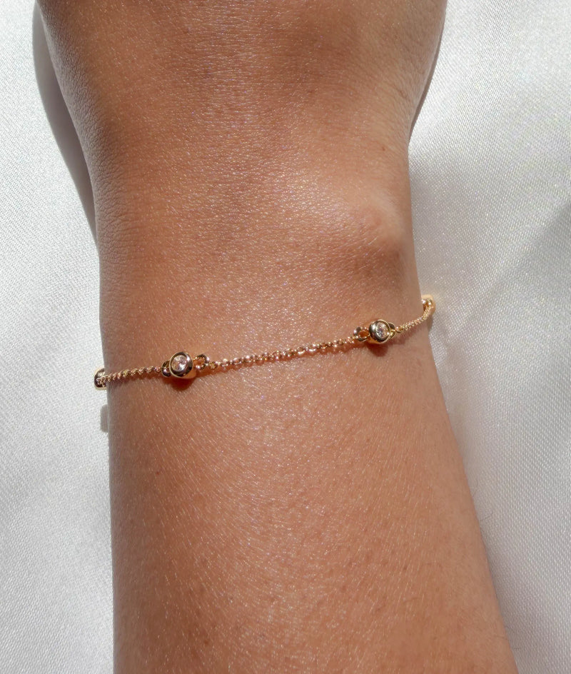 Diamond Bezel Station Bracelet