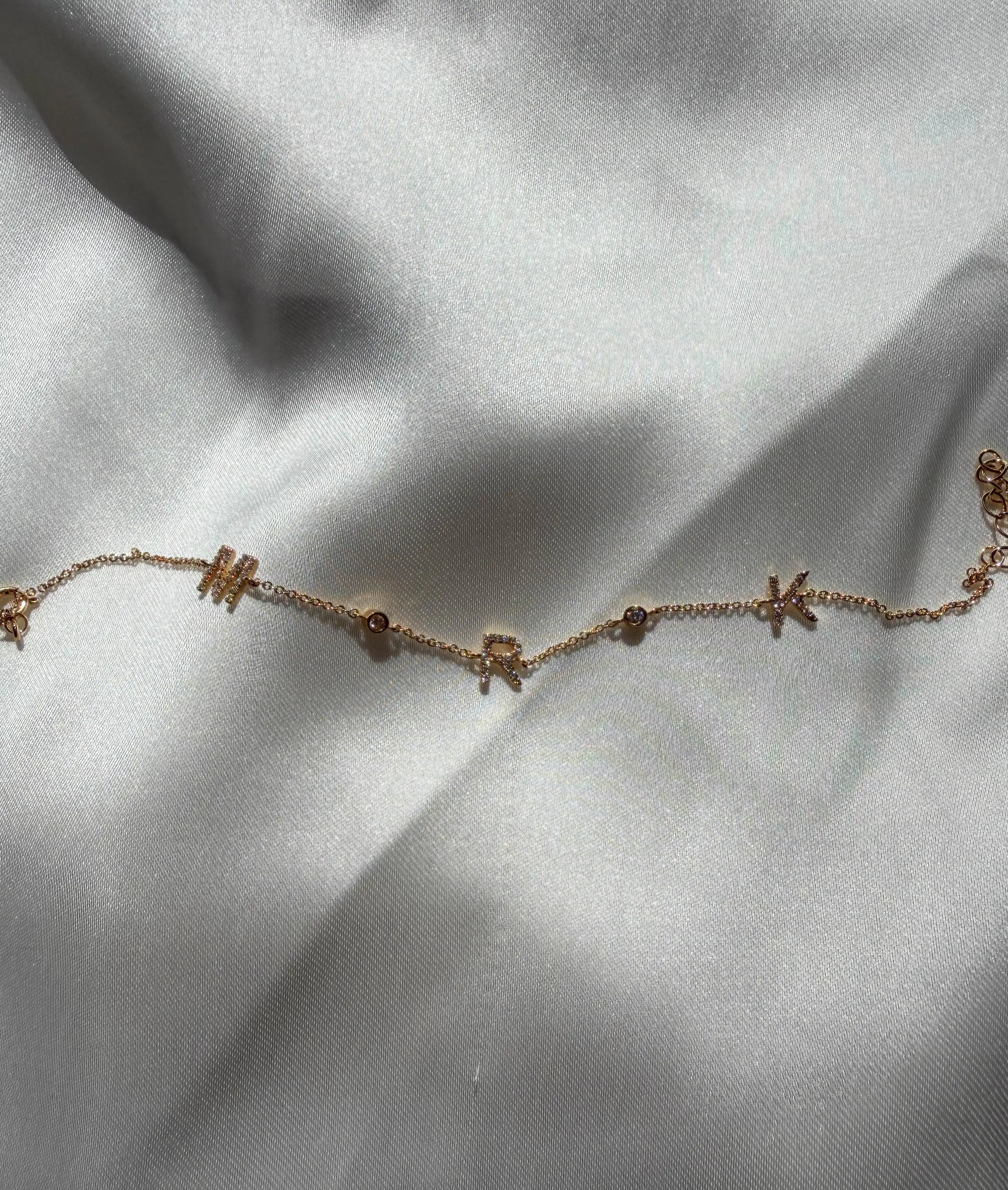 Custom Initials with Solitaire Station Bracelet