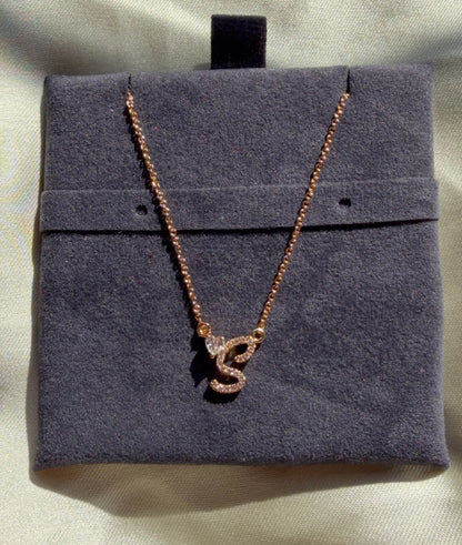 Diamond Initial with Solitaire Necklace