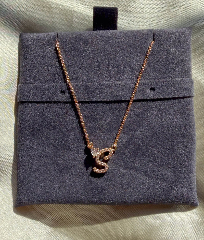 Diamond Initial with Solitaire Necklace