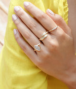 Close-up of Graduating Diamond Band Ring displaying size variation and sparkle detail
